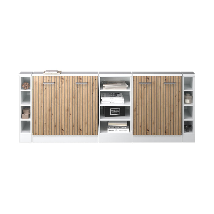 Vicco Mobile cucina sottotetto Rovere artigianale/bianco 215 cm Set di 5