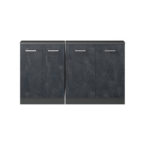 Vicco Mobile cucina sottotetto Calcestruzzo nero/antracite 140 cm Set di 2