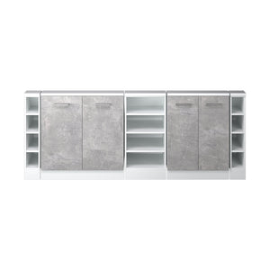 Vicco Mobile cucina sottotetto Cemento/Bianco 215 cm Set di 5