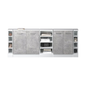 Vicco Set di mobili sottotetto Cemento/Bianco Set di 5