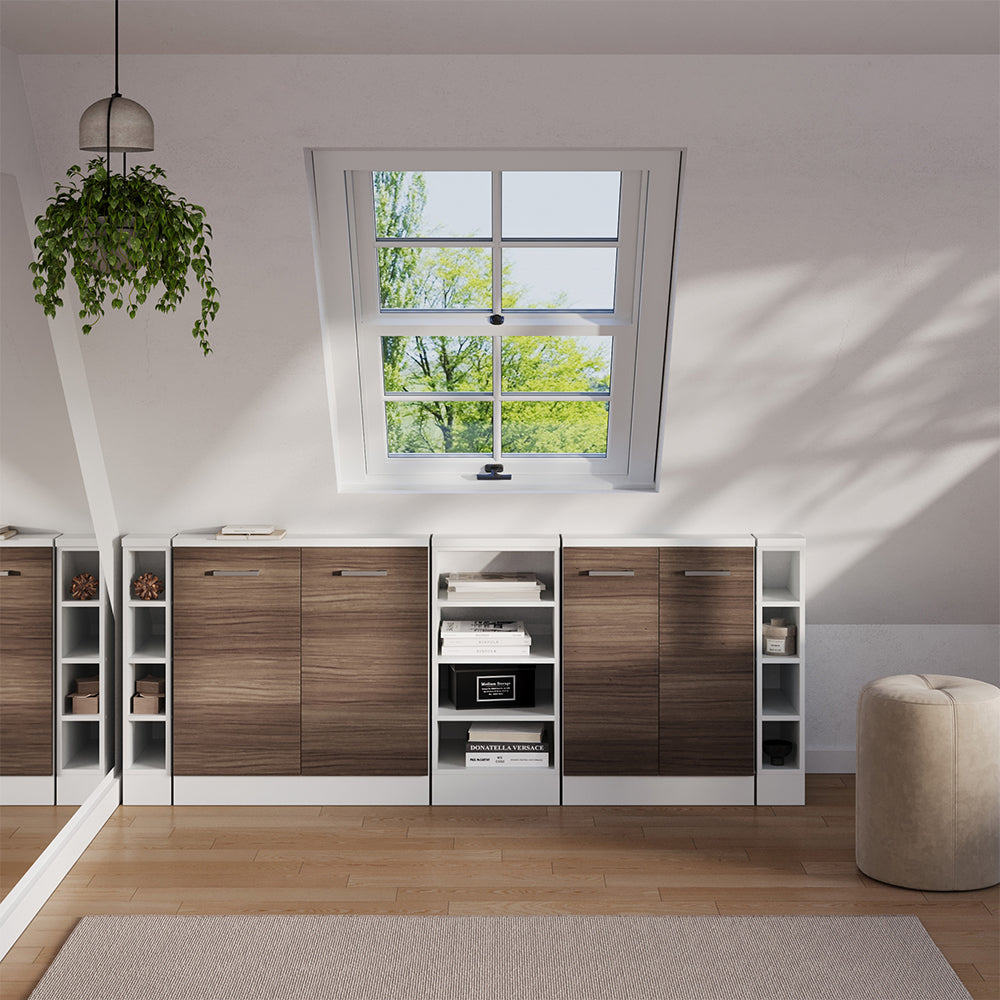 Vicco Set di mobili sottotetto Grigio prezioso/bianco Set di 5