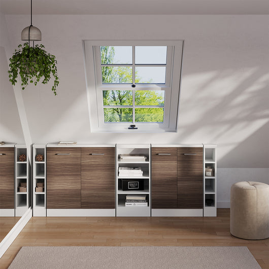 Vicco Set di mobili sottotetto Grigio prezioso/bianco Set di 5