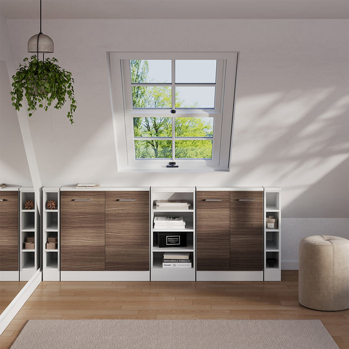 Vicco Set di mobili sottotetto Grigio prezioso/bianco Set di 5