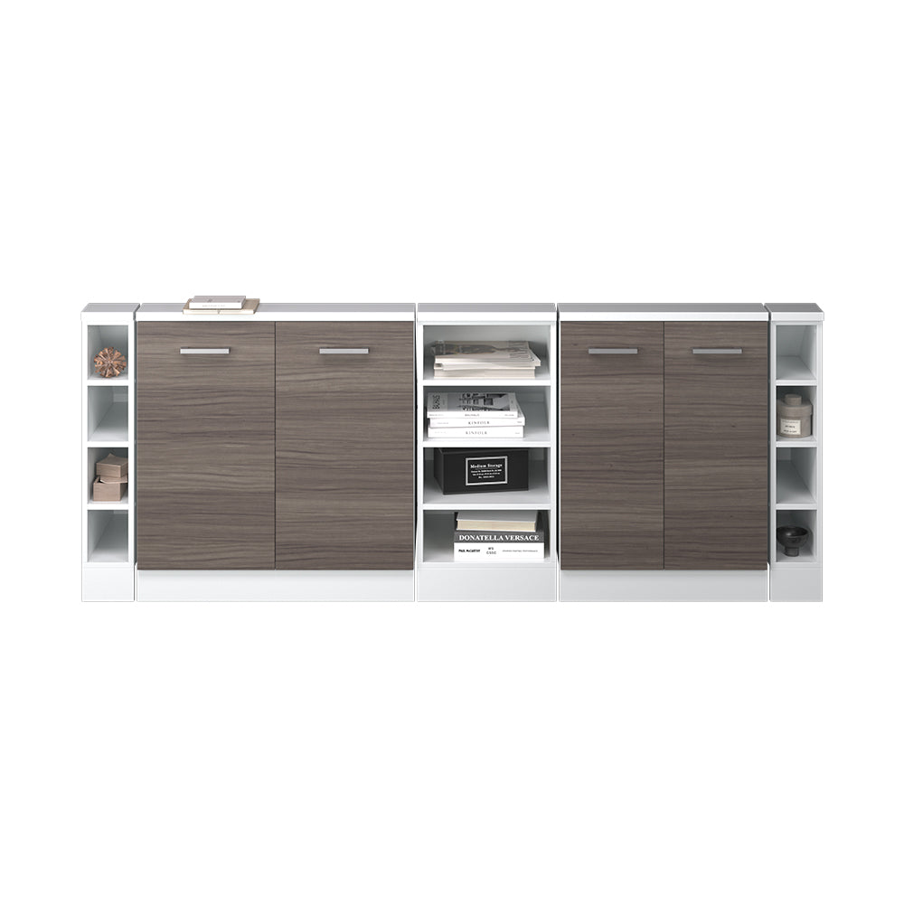 Vicco Mobile cucina sottotetto Grigio prezioso/bianco 215 cm Set di 5