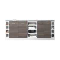 Vicco Mobile cucina sottotetto Grigio prezioso/bianco 215 cm Set di 5