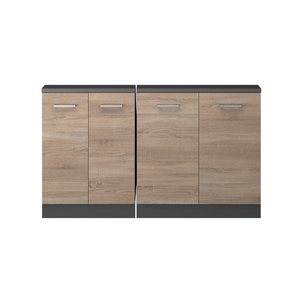 Vicco Mobile cucina sottotetto Sonoma/antracite 140 cm Set di 2