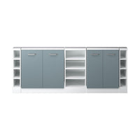 Vicco Set di mobili sottotetto Blu-grigio/bianco Set di 5