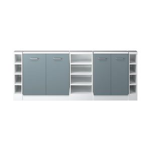 Vicco Mobile cucina sottotetto Blu-grigio/bianco 215 cm Set di 5