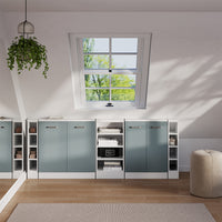 Vicco Set di mobili sottotetto Blu-grigio/bianco Set di 5