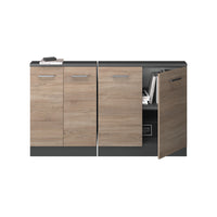 Vicco Mobile cucina sottotetto Sonoma/antracite 140 cm Set di 2