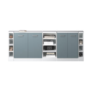 Vicco Set di mobili sottotetto Blu-grigio/bianco Set di 5