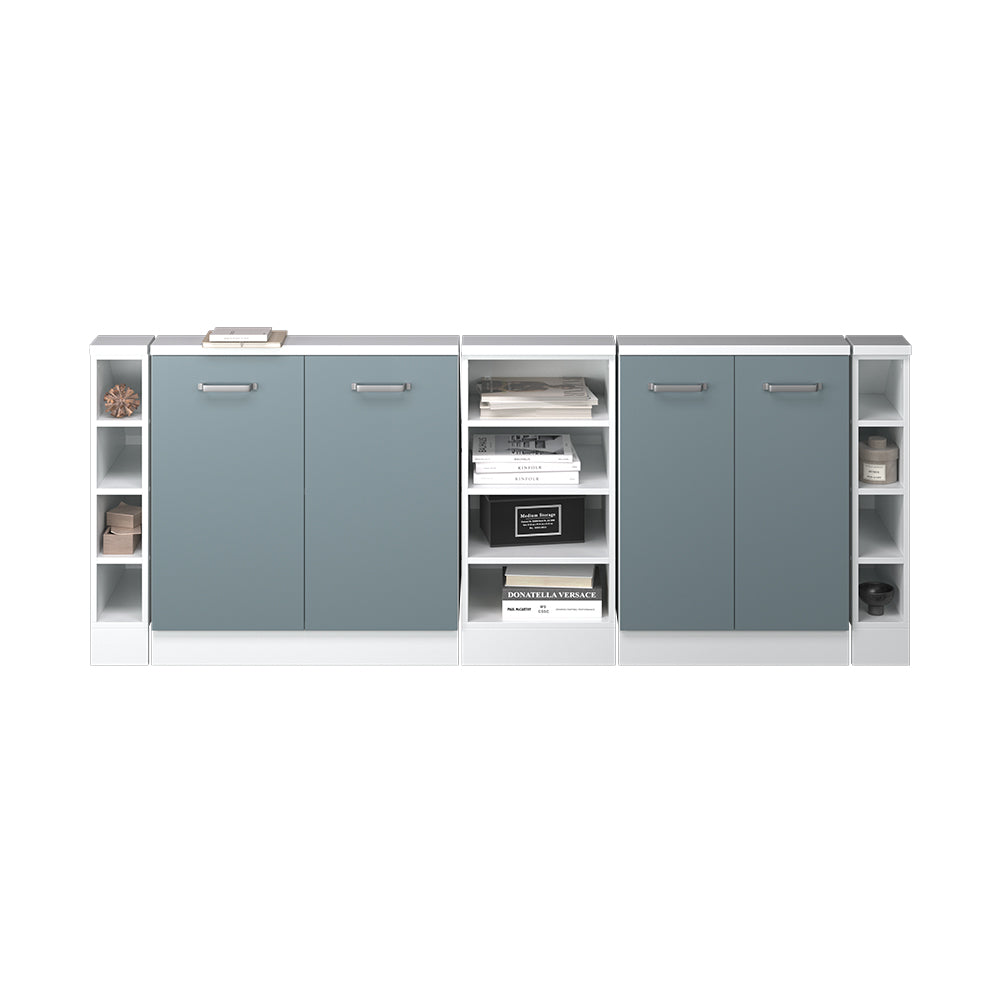 Vicco Mobile cucina sottotetto Blu-grigio/bianco 215 cm Set di 5