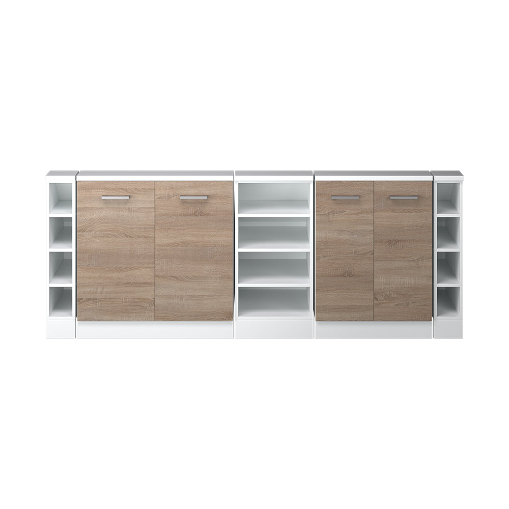 Vicco Mobile cucina sottotetto Sonoma/Bianco 215 cm Set di 5