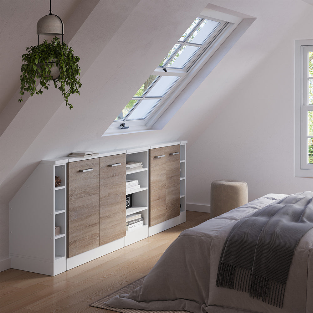Vicco Set di mobili sottotetto Sonoma/Bianco Set di 5