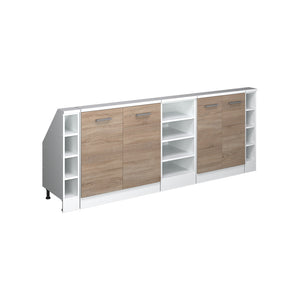 Vicco Mobile cucina sottotetto Sonoma/Bianco 210 cm Set di 5