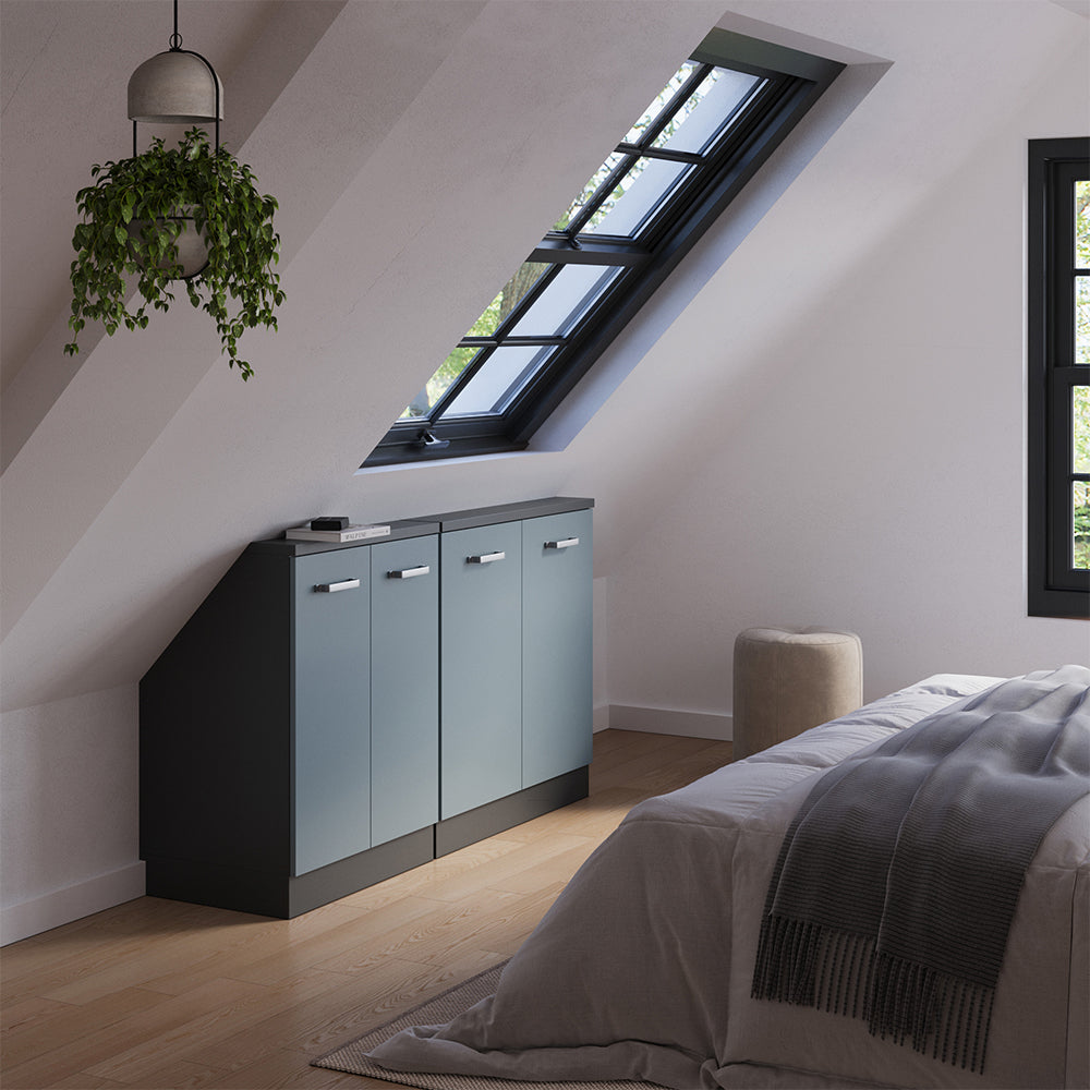 Vicco Set di mobili sottotetto Blu-grigio/antracite Set di 2