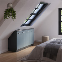 Vicco Set di mobili sottotetto Blu-grigio/antracite Set di 2