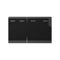 Vicco Mobile cucina sottotetto Nero lucido/antracite 140 cm Set di 2