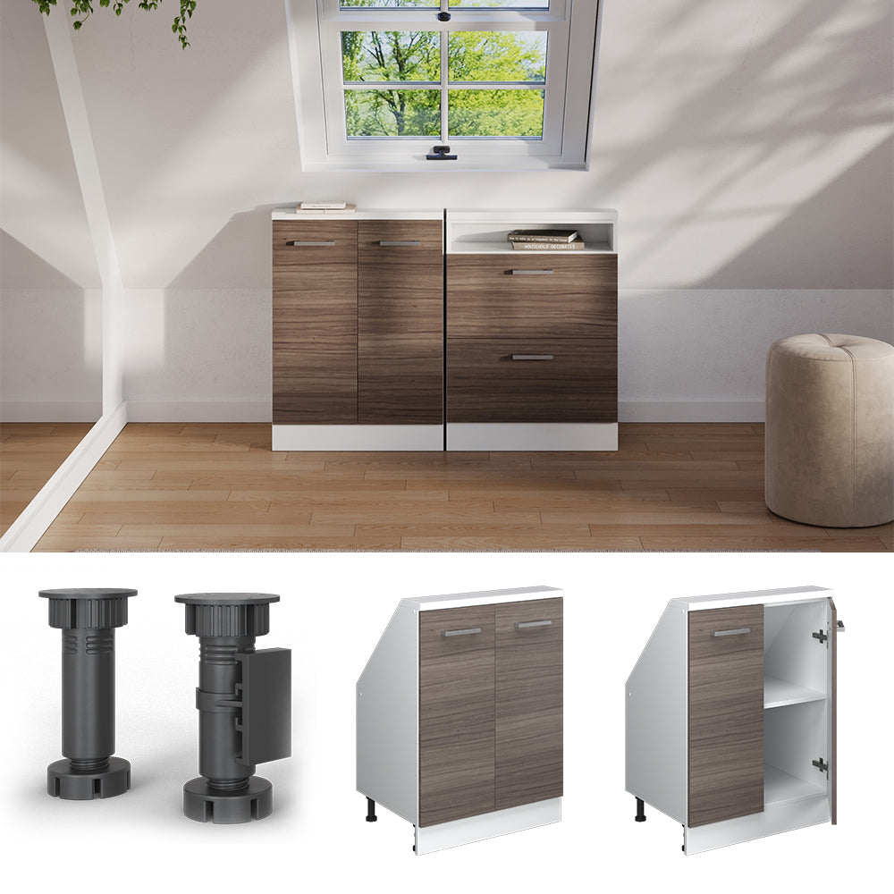 Vicco Mobile cucina sottotetto Grigio prezioso/bianco 60 cm con 2 porte