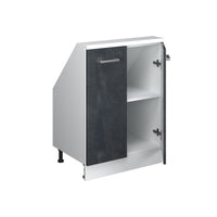 Vicco Mobile sottotetto Nero cemento/bianco con 2 porte