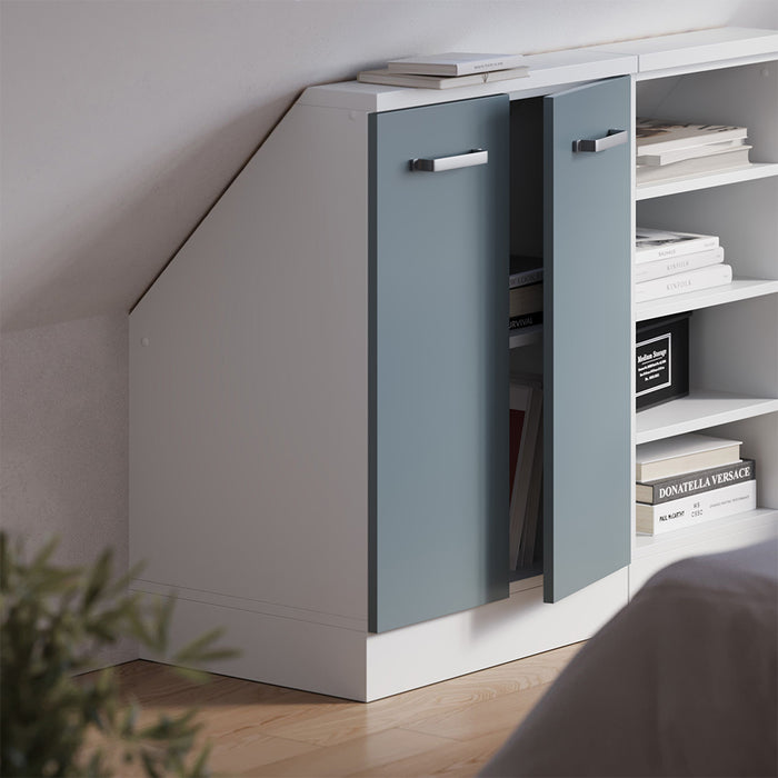Vicco Mobile sottotetto Blu-grigio/bianco con 2 porte