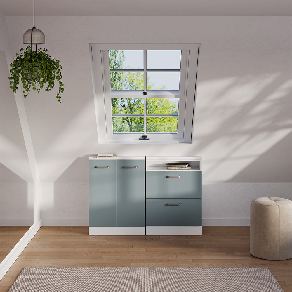 Vicco Mobile sottotetto Blu-grigio/bianco con 2 porte