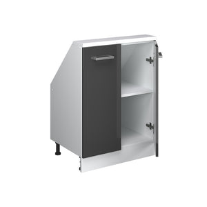 Vicco Mobile cucina sottotetto Antracite lucido/bianco 60 cm con 2 porte