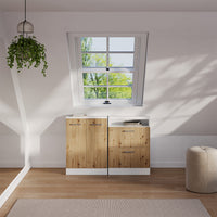 Vicco Mobile sottotetto Rovere artigianale/bianco con 2 porte