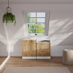 Vicco Mobile sottotetto Rovere artigianale/bianco con 2 porte