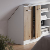Vicco Mobile sottotetto Rovere artigianale/bianco con 2 porte