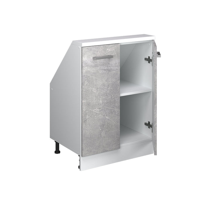 Vicco Mobile sottotetto Cemento/Bianco con 2 porte