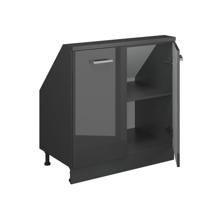 Vicco Mobile sottotetto Antracite lucido/antracite con 2 porte