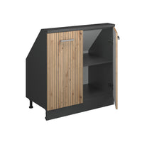 Vicco Mobile cucina sottotetto Rovere artigianale/antracite 80 cm con 2 porte