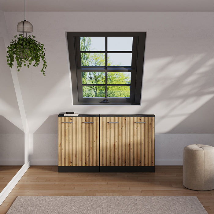 Vicco Mobile sottotetto Rovere artigianale/antracite con 2 porte