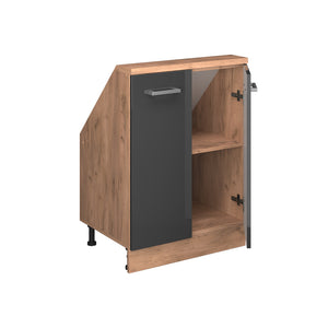 Vicco Mobile sottotetto Antracite lucido/oro power oak con 2 porte