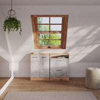 Vicco Mobile sottotetto Calcestruzzo/quercia dorata con 2 porte