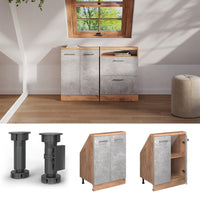 Vicco Mobile cucina sottotetto Calcestruzzo/quercia dorata 60 cm con 2 porte