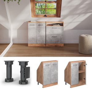 Vicco Mobile sottotetto Calcestruzzo/quercia dorata con 2 porte