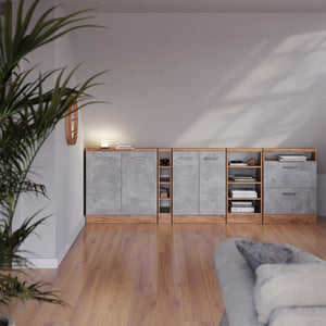 Vicco Mobile sottotetto Calcestruzzo/quercia dorata con 2 porte