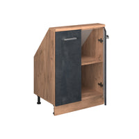 Vicco Mobile sottotetto Calcestruzzo nero/quercia dorata con 2 porte