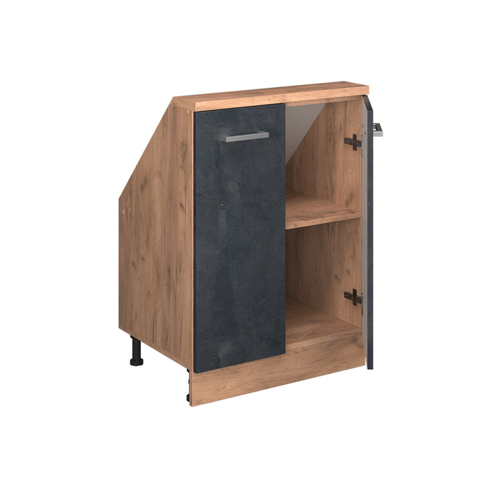 Vicco Mobile sottotetto Calcestruzzo nero/quercia dorata con 2 porte