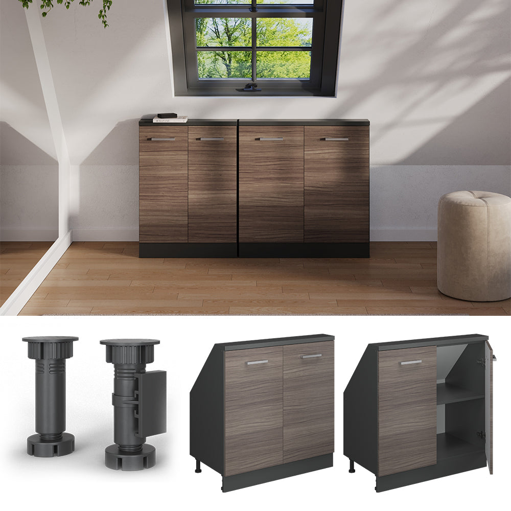 Vicco Mobile sottotetto Grigio nobile/antracite con 2 porte