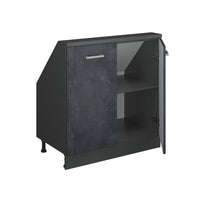 Vicco Mobile cucina sottotetto Calcestruzzo nero/antracite 80 cm con 2 porte
