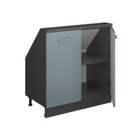 Vicco Mobile cucina sottotetto Blu-grigio/antracite 80 cm con 2 porte