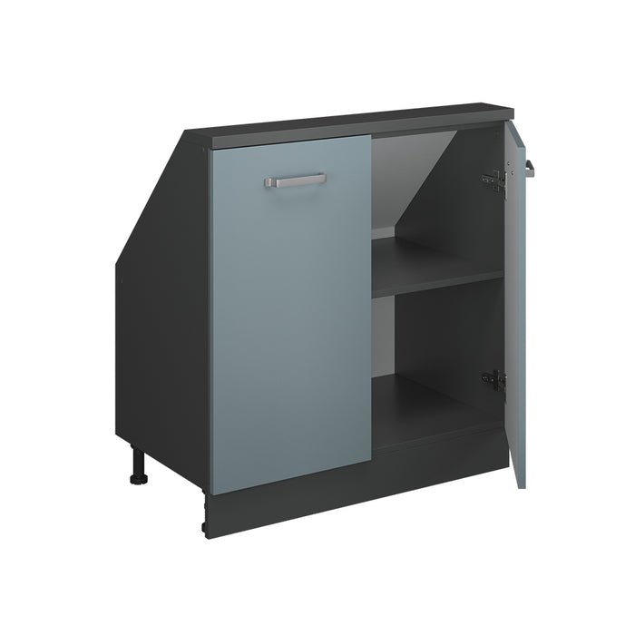 Vicco Mobile cucina sottotetto Blu-grigio/antracite 80 cm con 2 porte