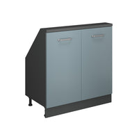 Vicco Mobile cucina sottotetto Blu-grigio/antracite 80 cm con 2 porte