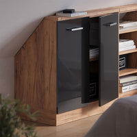 Vicco Mobile sottotetto Antracite lucido/oro power oak con 2 porte