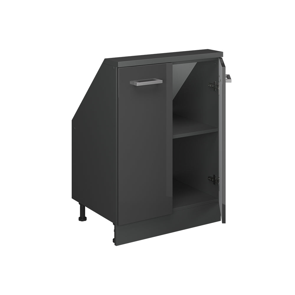 Vicco Mobile cucina sottotetto Antracite lucido/antracite 60 cm con 2 porte