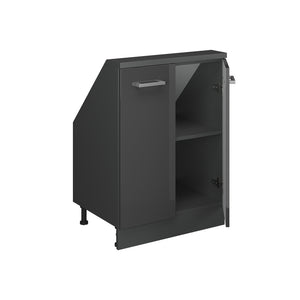 Vicco Mobile cucina sottotetto Antracite lucido/antracite 60 cm con 2 porte