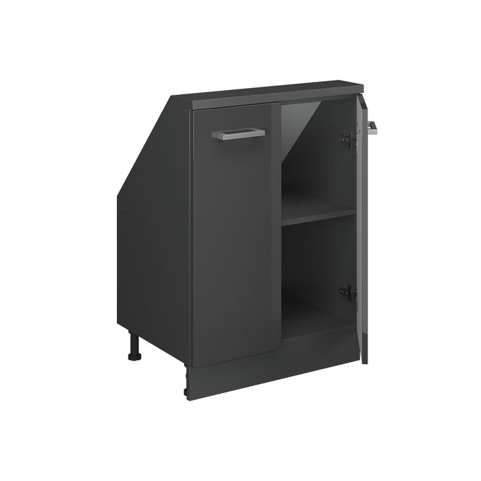 Vicco Mobile cucina sottotetto Antracite lucido/antracite 60 cm con 2 porte